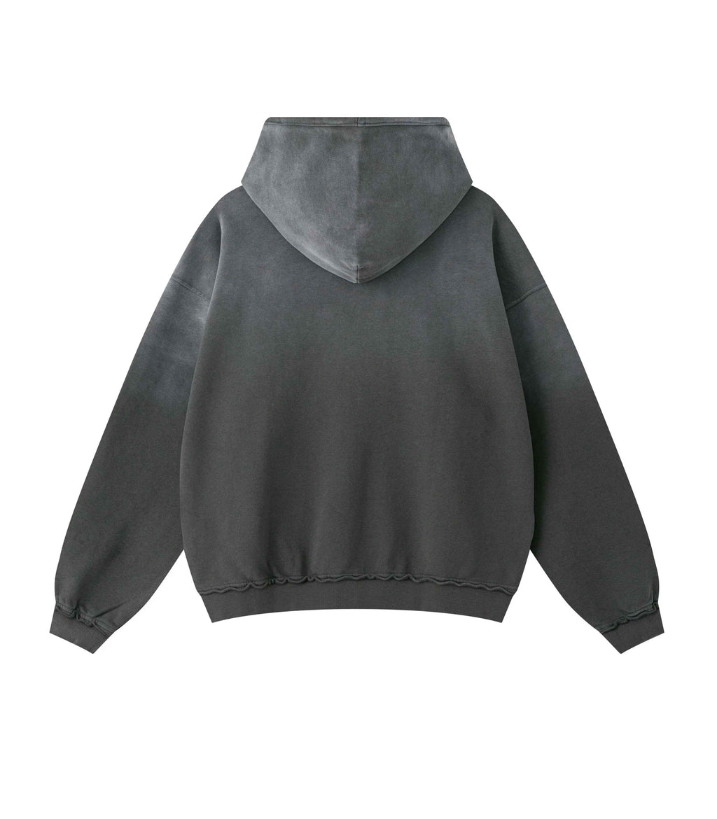 GREY DISTRESSED HOODIE