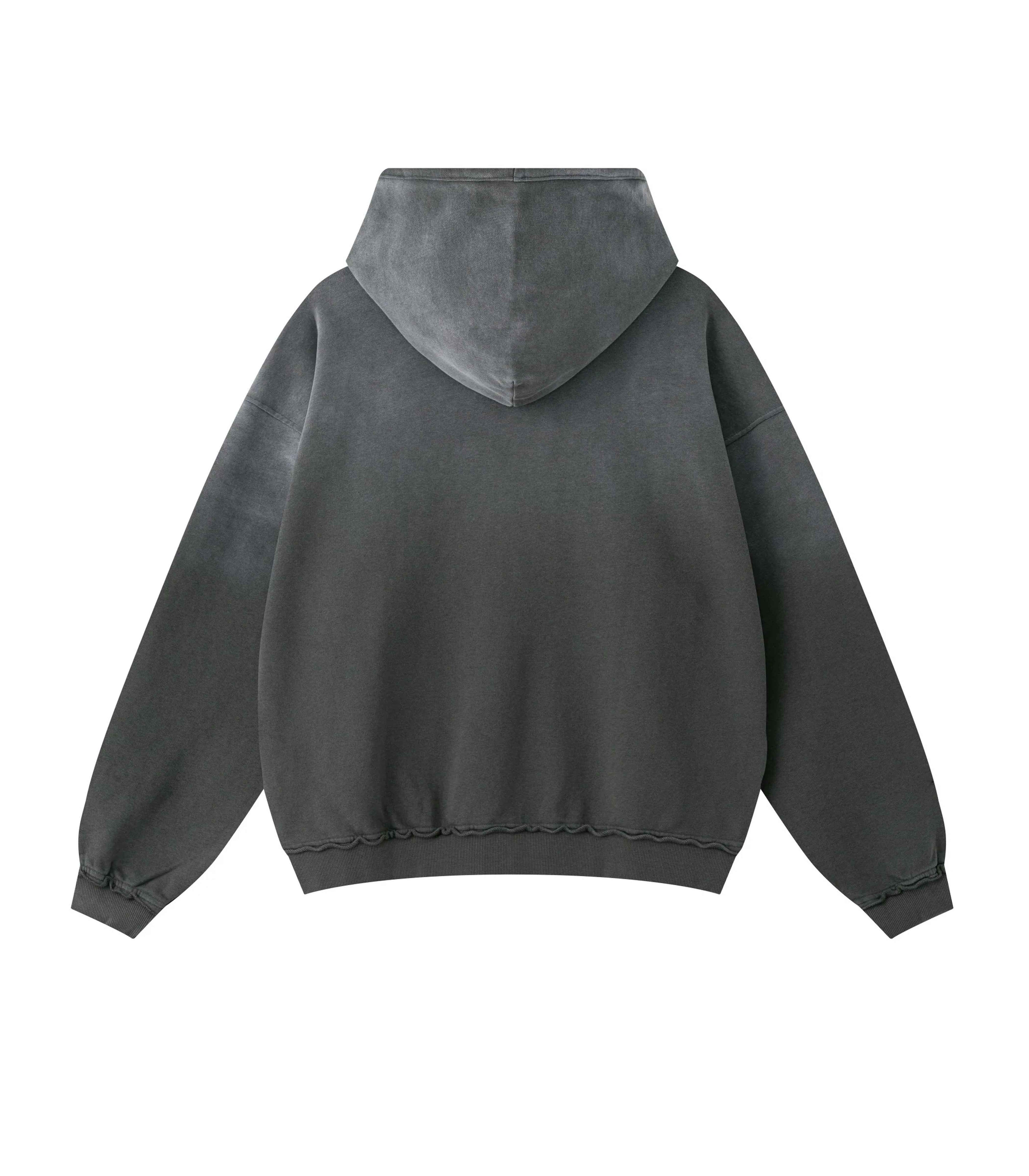 GREY DISTRESSED HOODIE