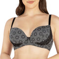 Casey Full Bust Padded Plunge T-Shirt Bra - Mosaic Black
