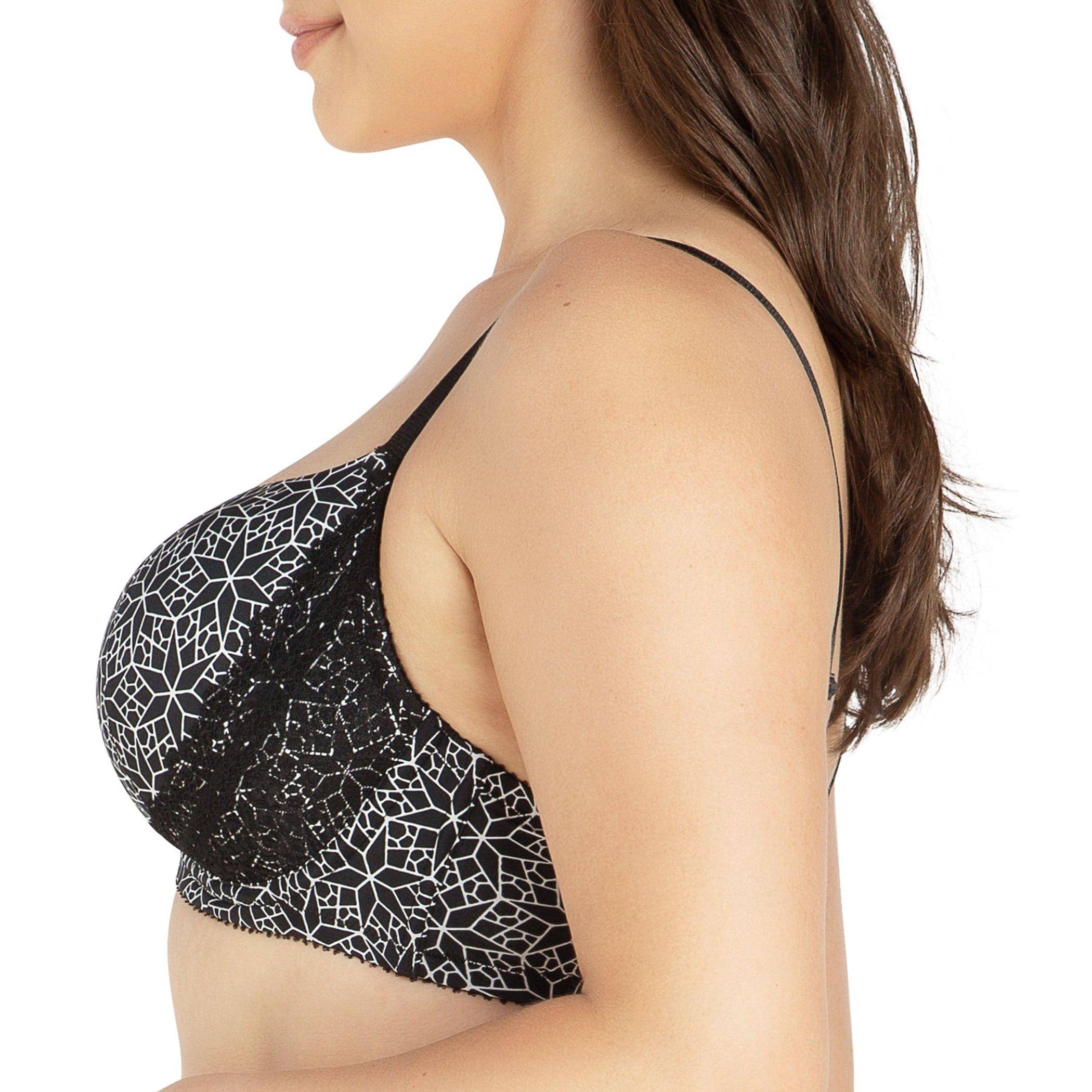 Casey Full Bust Padded Plunge T-Shirt Bra - Mosaic Black