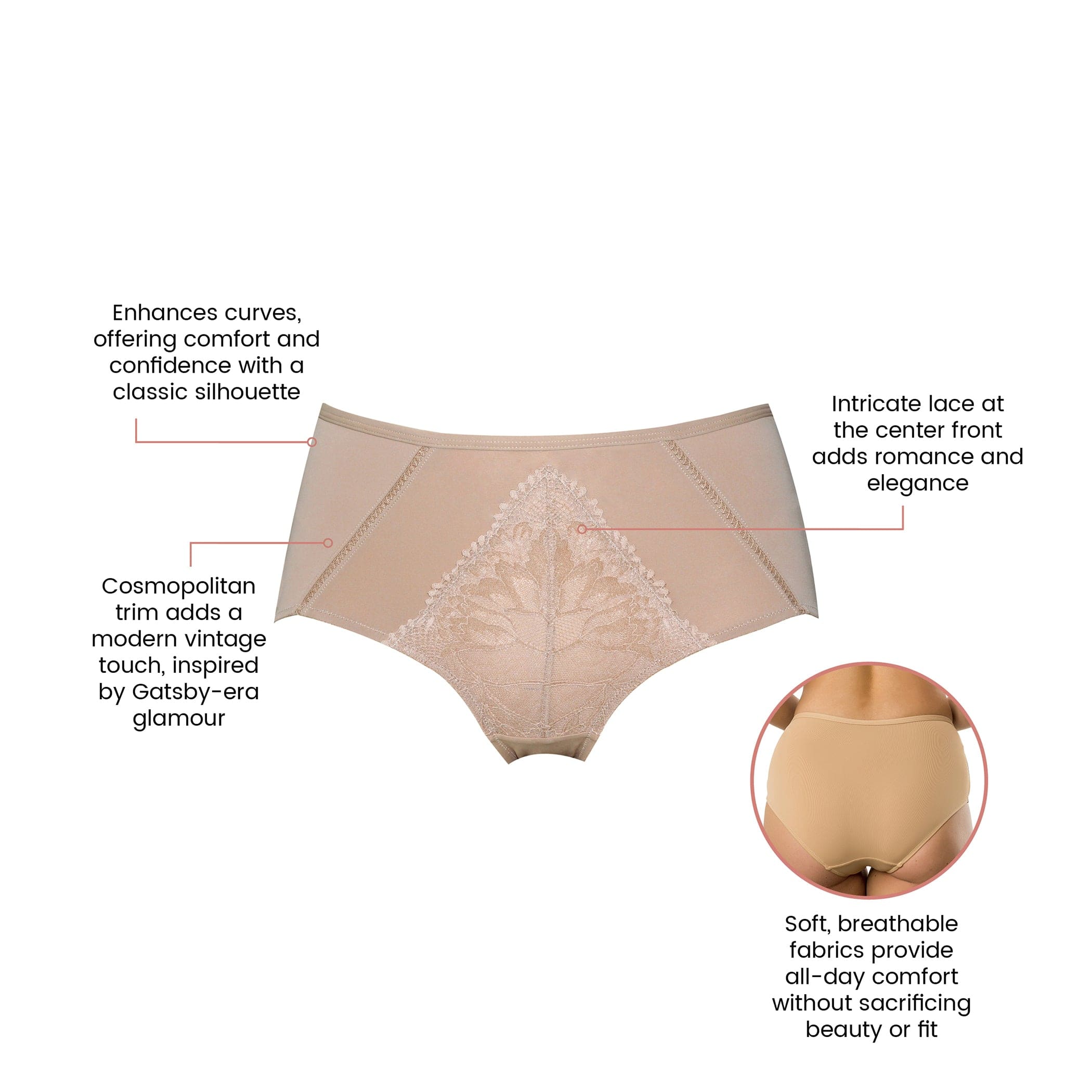 Charlene High Waist Vintage Brief - Warm Sand