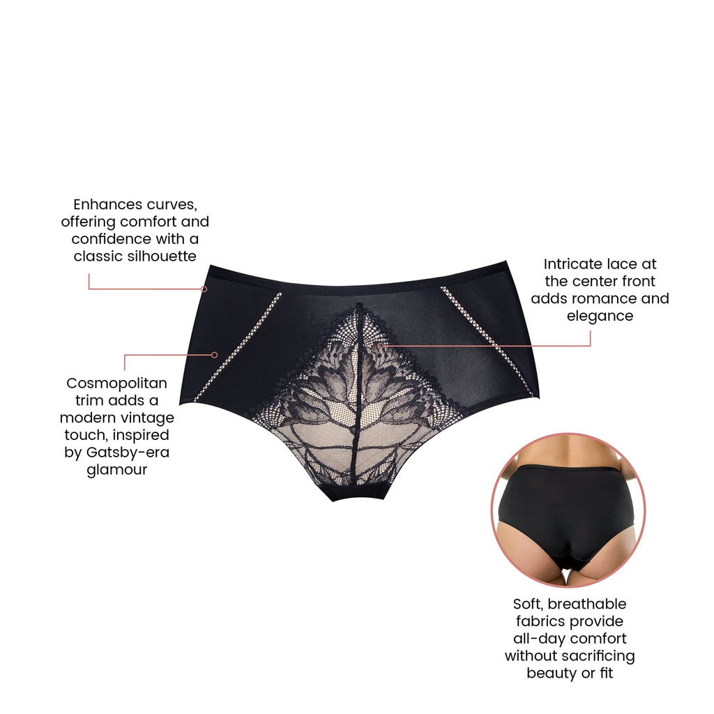 Charlene High Waist Vintage Brief - Black