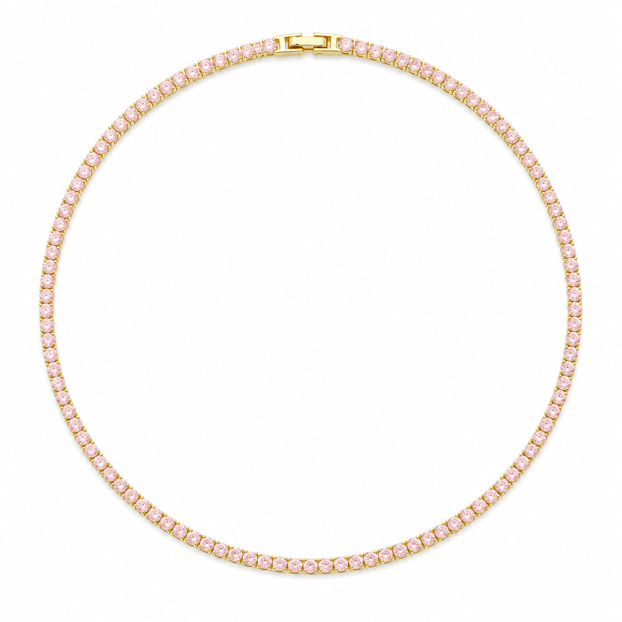 Karla Tennis Necklace Light Pink