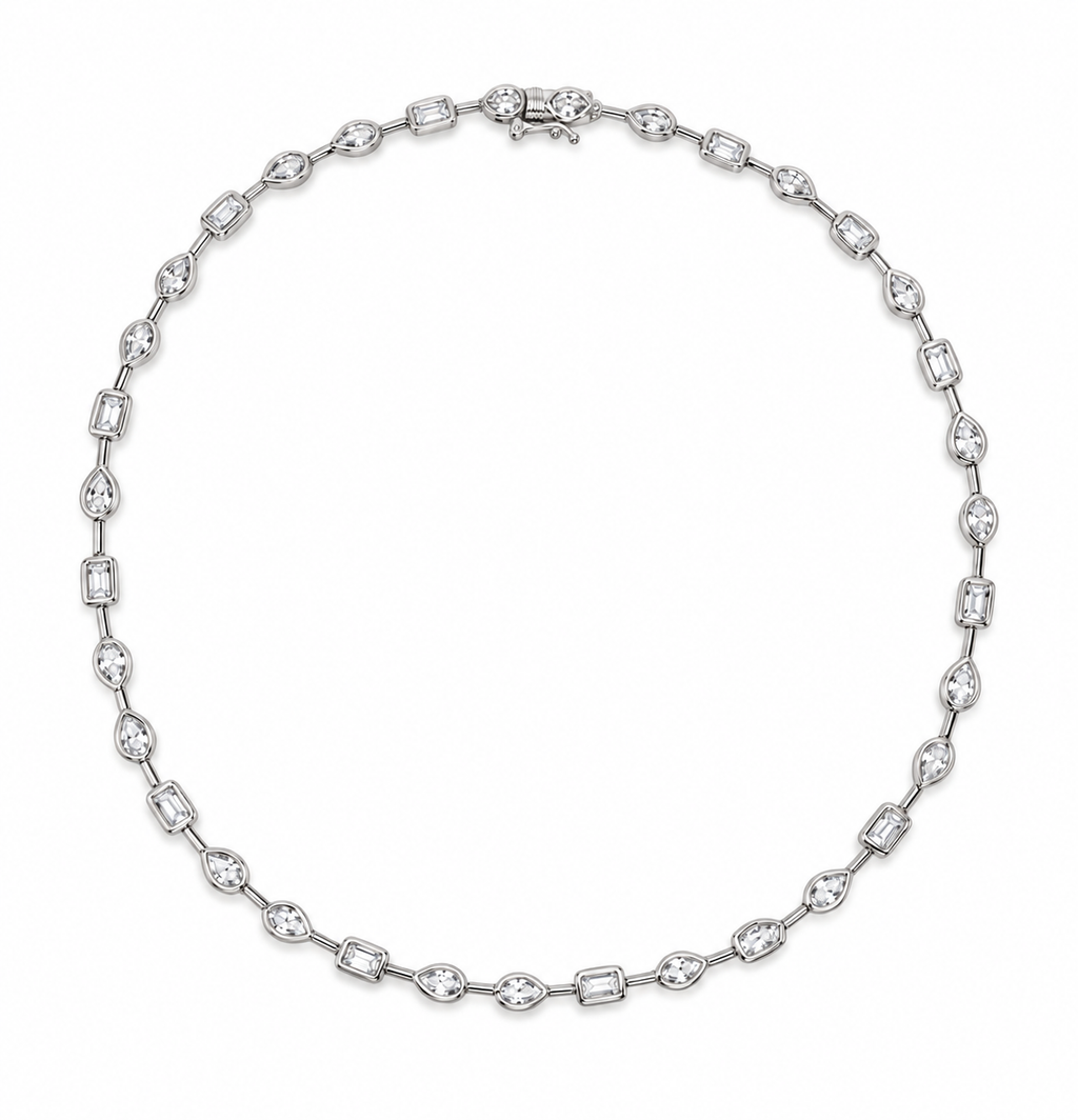Serena Bezel Tennis Necklace