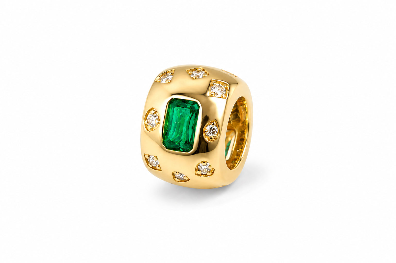 Chunky Emerald Spacer Charm