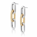 Jenna Pave Earrings - Two Tone