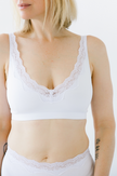 Salua Cotton Bralette with Lace Edge