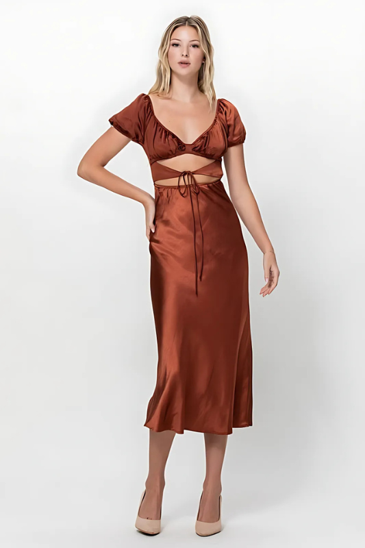 Romance in Rome Satin Dress