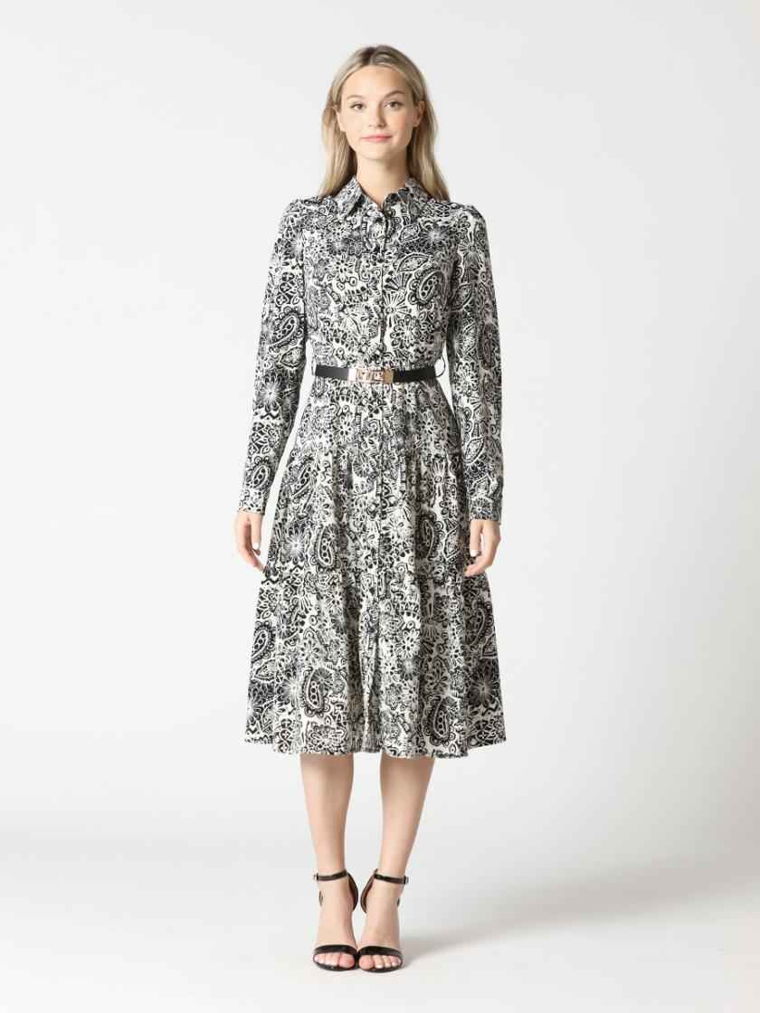 Gracia Paisley Print Flare Dress D34593