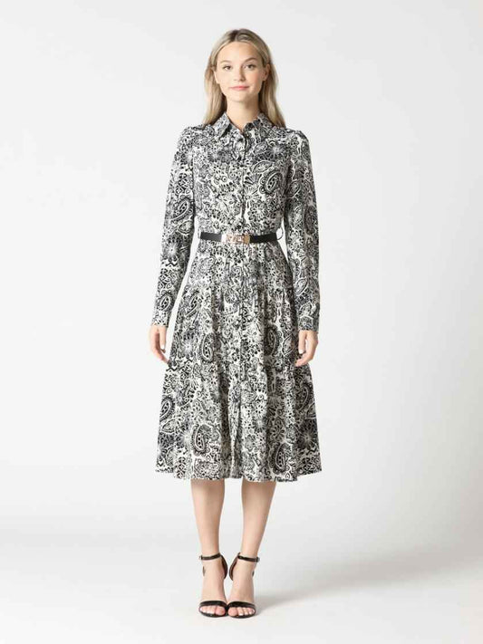 Gracia Paisley Print Flare Dress D34593