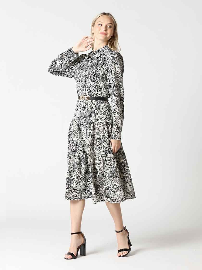 Gracia Paisley Print Flare Dress D34593