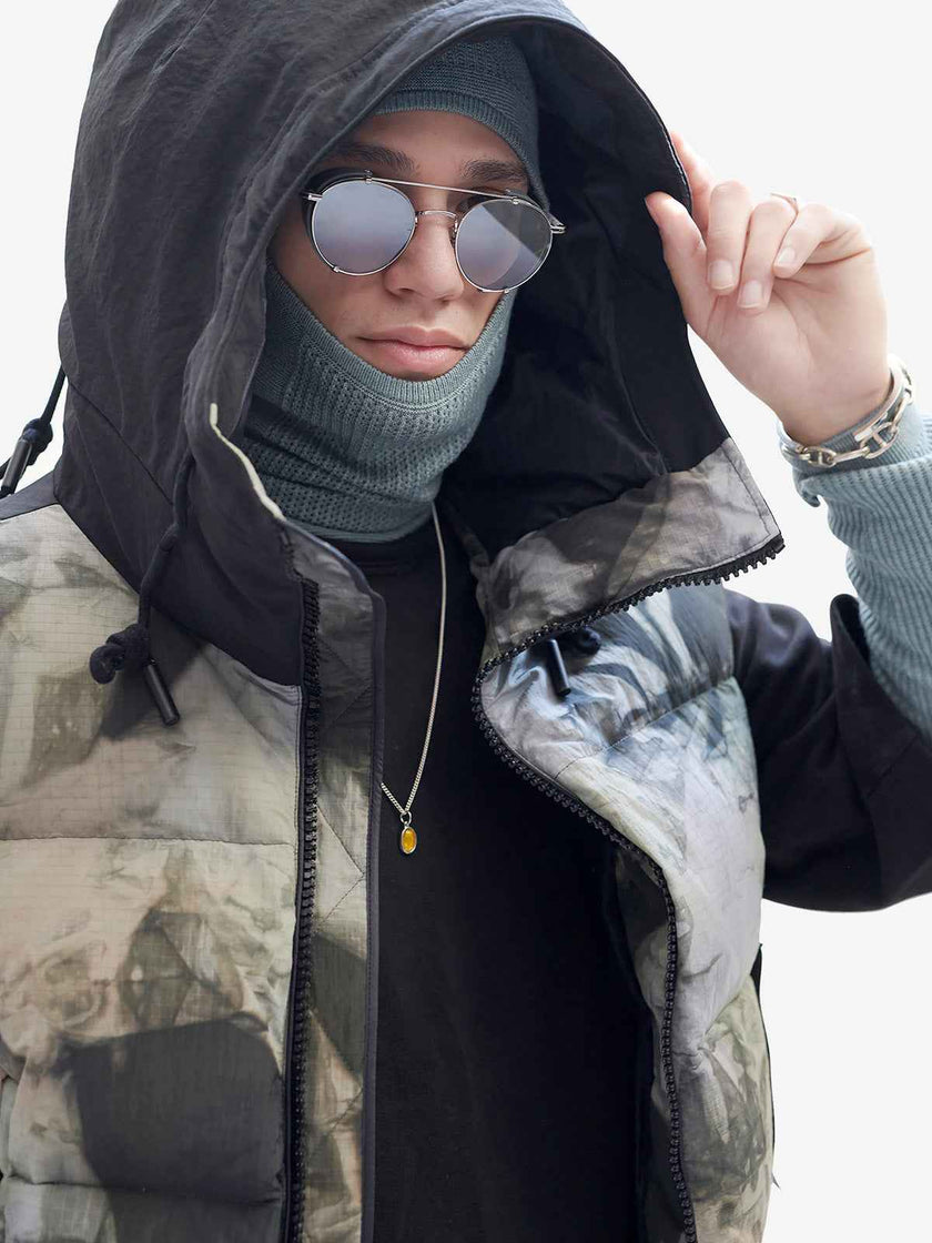 Hooded Down Vest - Rekall Tie