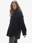 Padded Wool Sherpa Shirt Jacket - Black