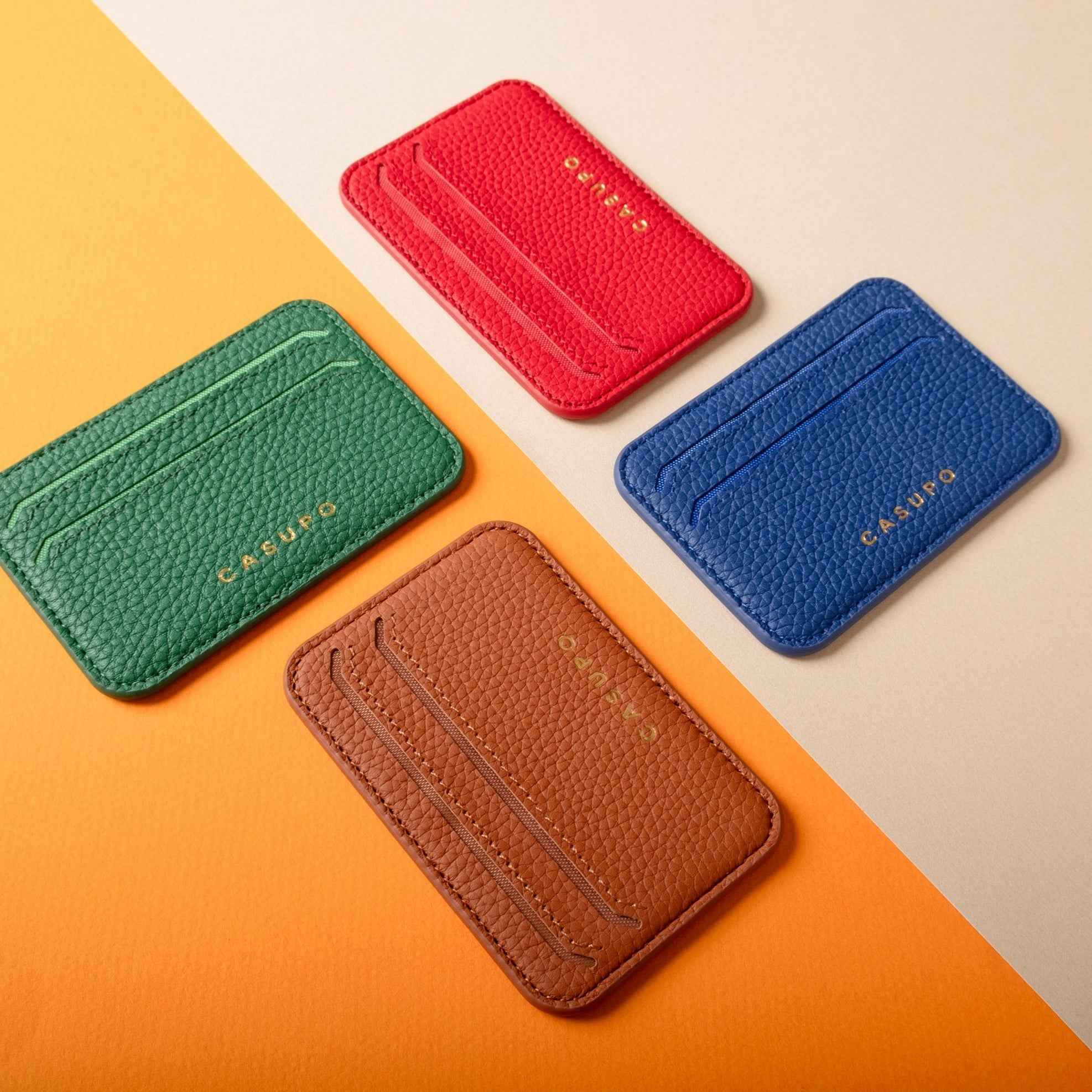 Mag Safe Leather Wallet with RFID - Red