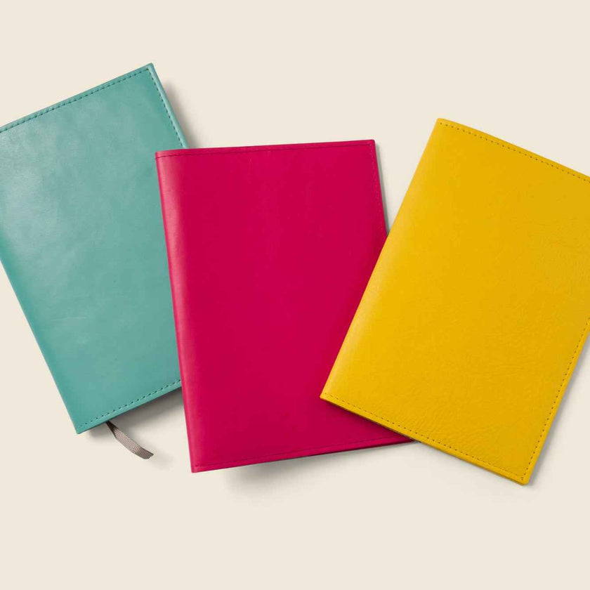 Refillable A5 Leather Notebook Cover – Teal