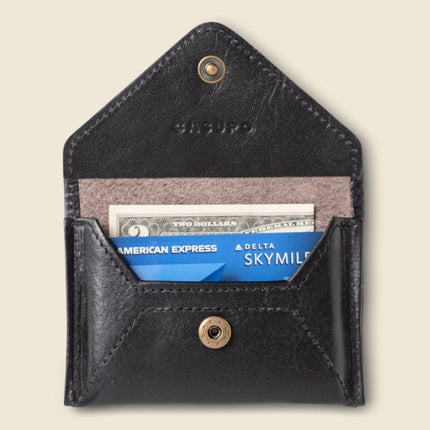 Mini Envelope Wallet with RFID Protection - Black