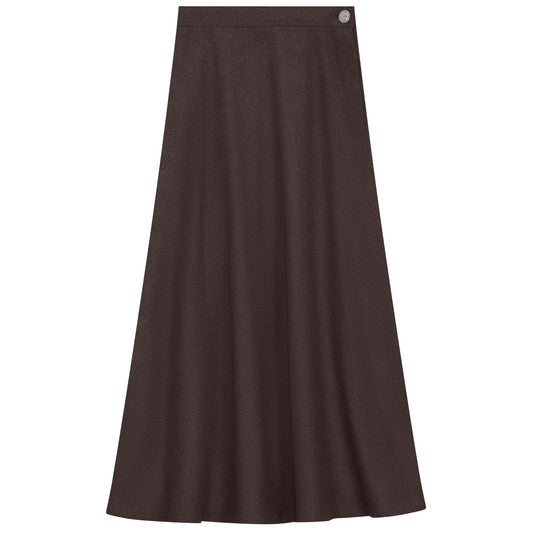 Side Button Paneled Skirt