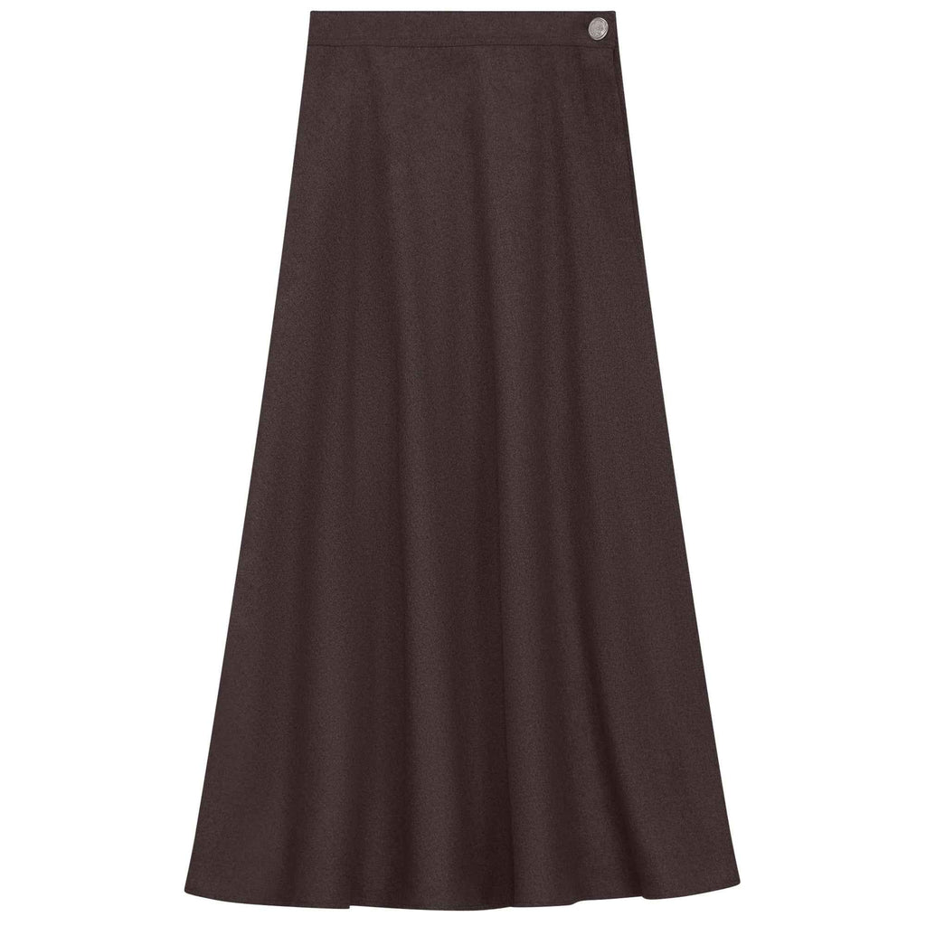 Side Button Paneled Skirt