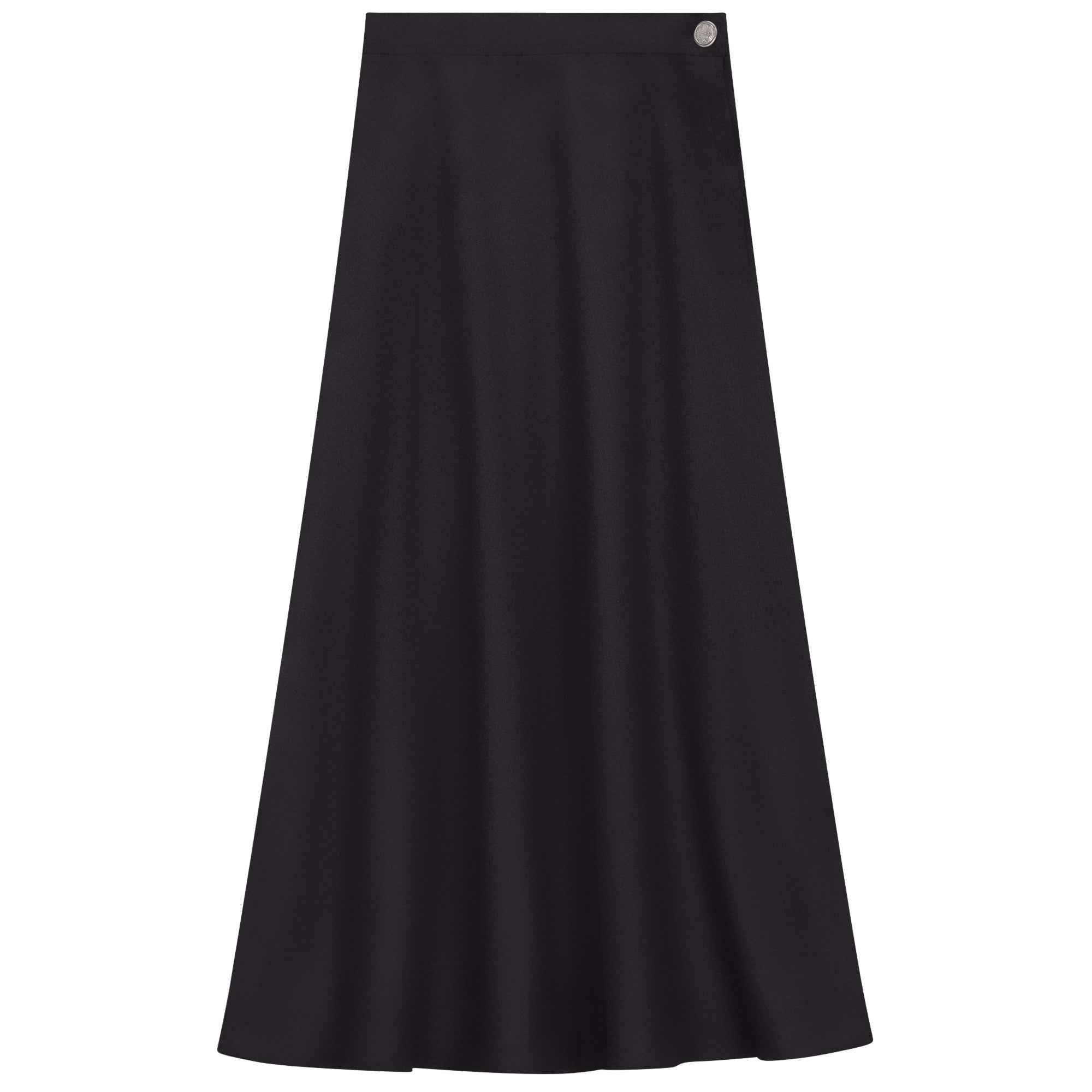 Side Button Paneled Skirt