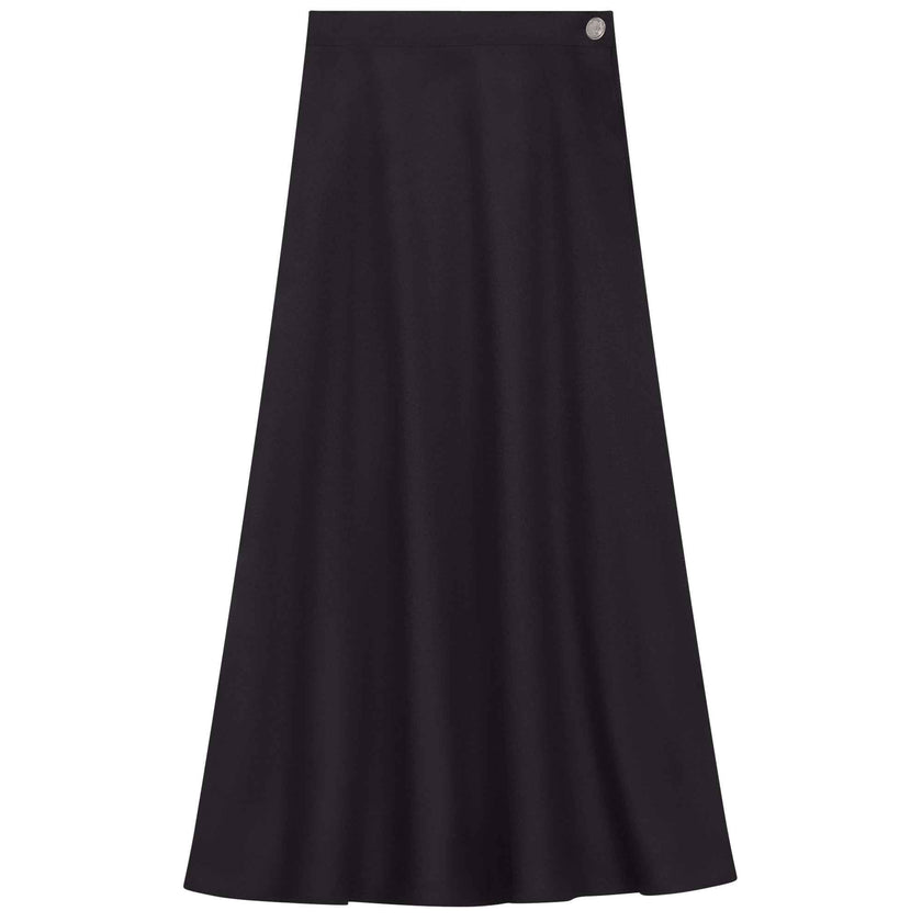 Side Button Paneled Skirt