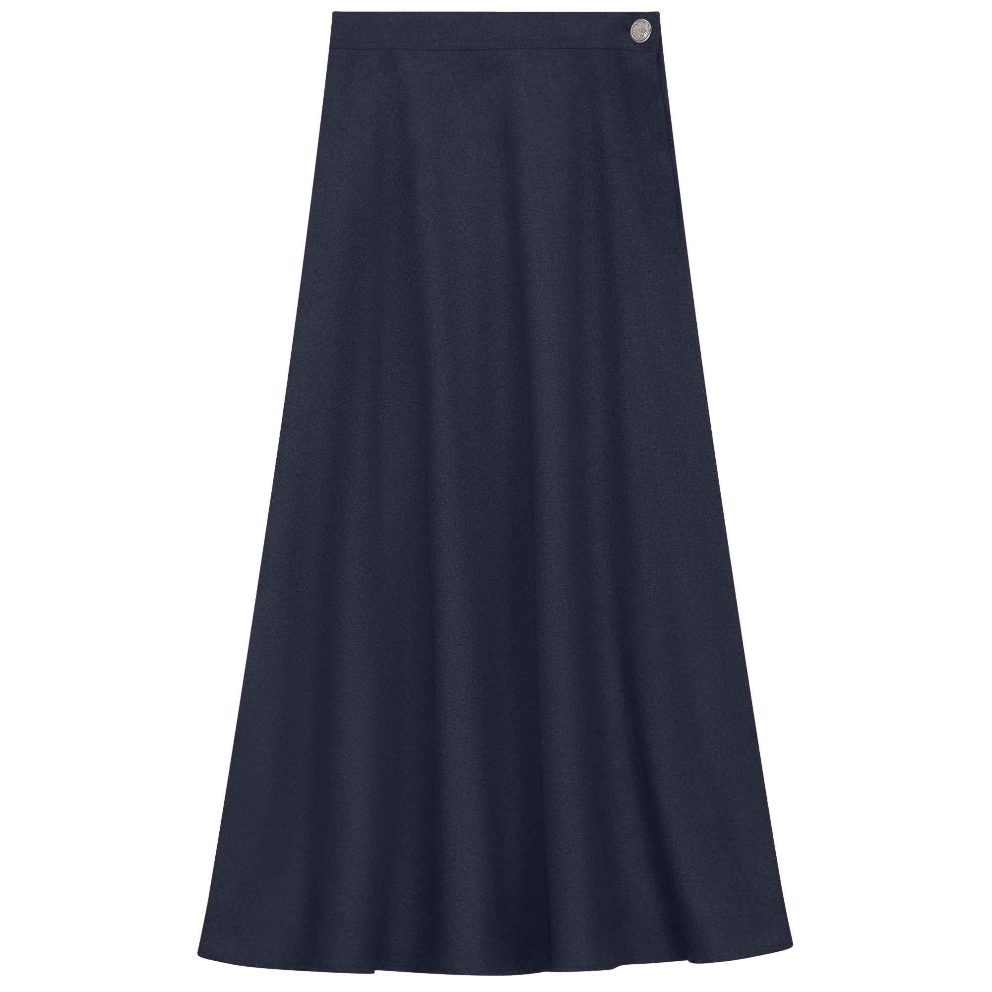 Side Button Paneled Skirt