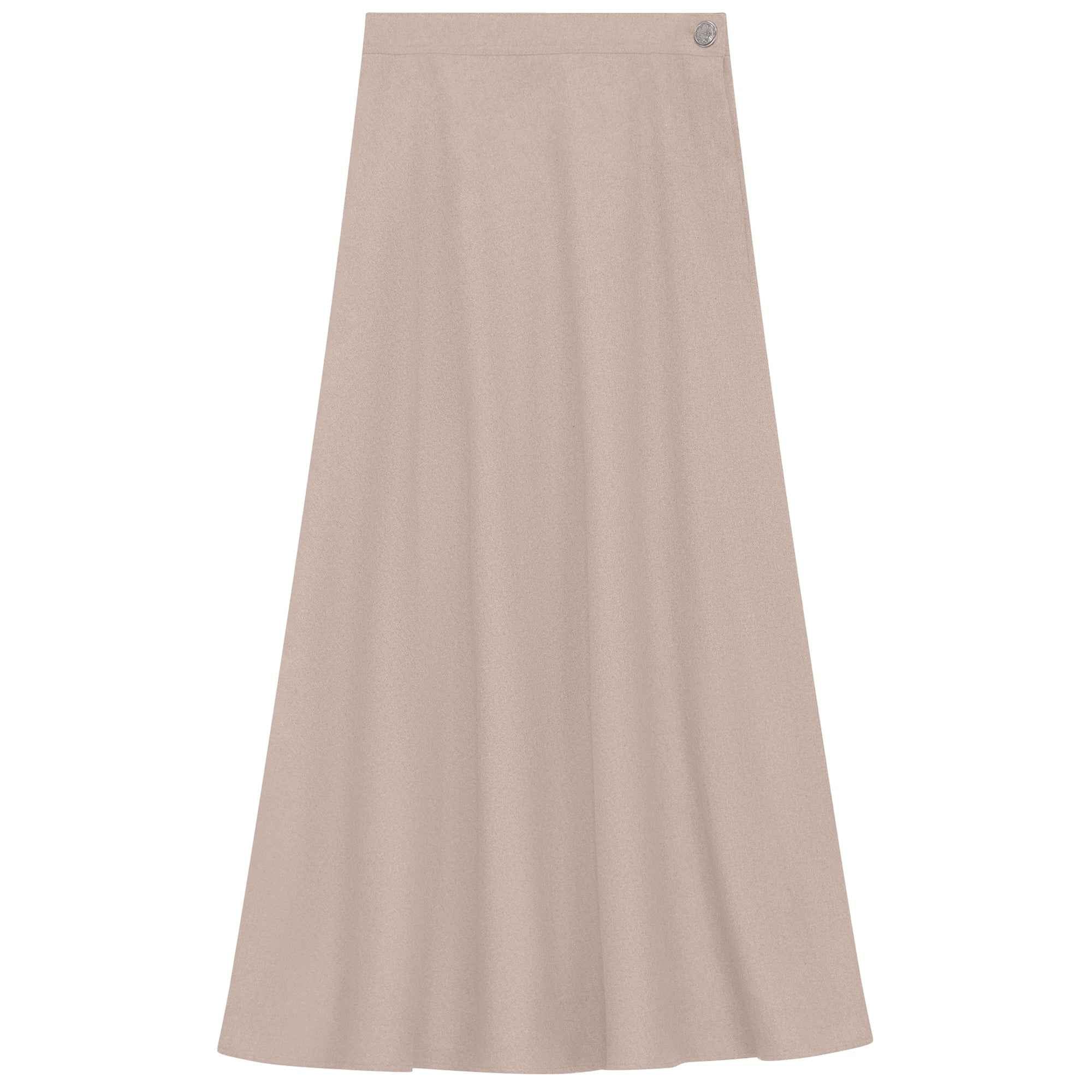 Side Button Paneled Skirt