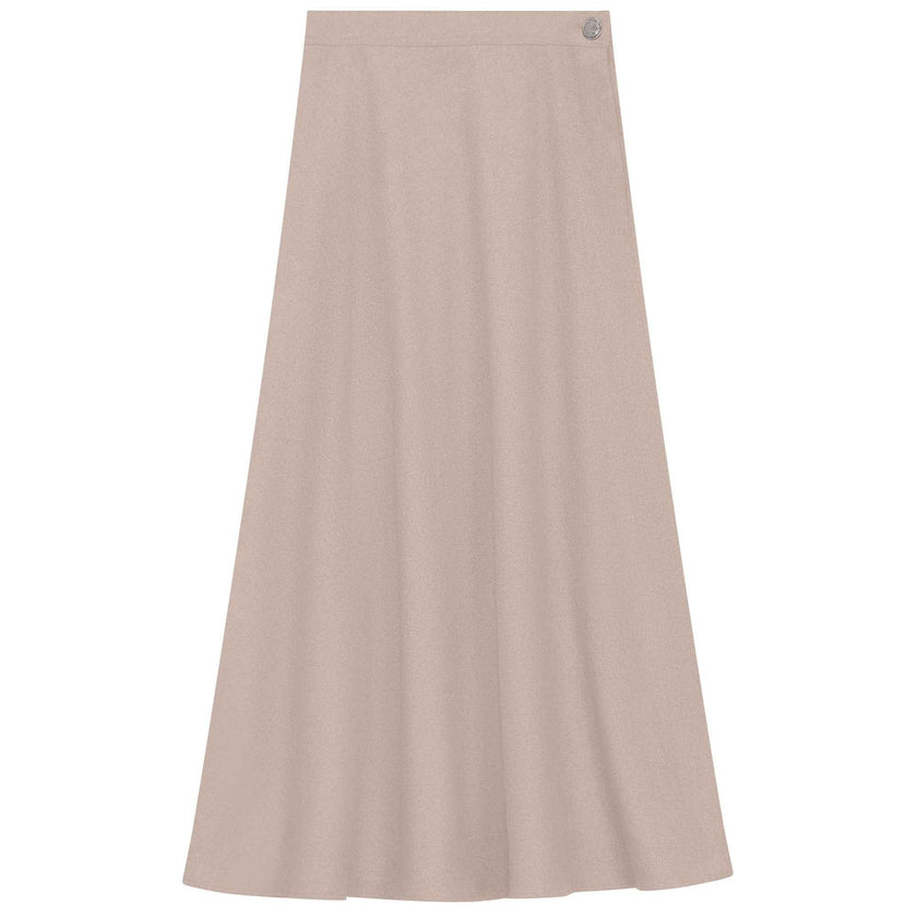 Side Button Paneled Skirt