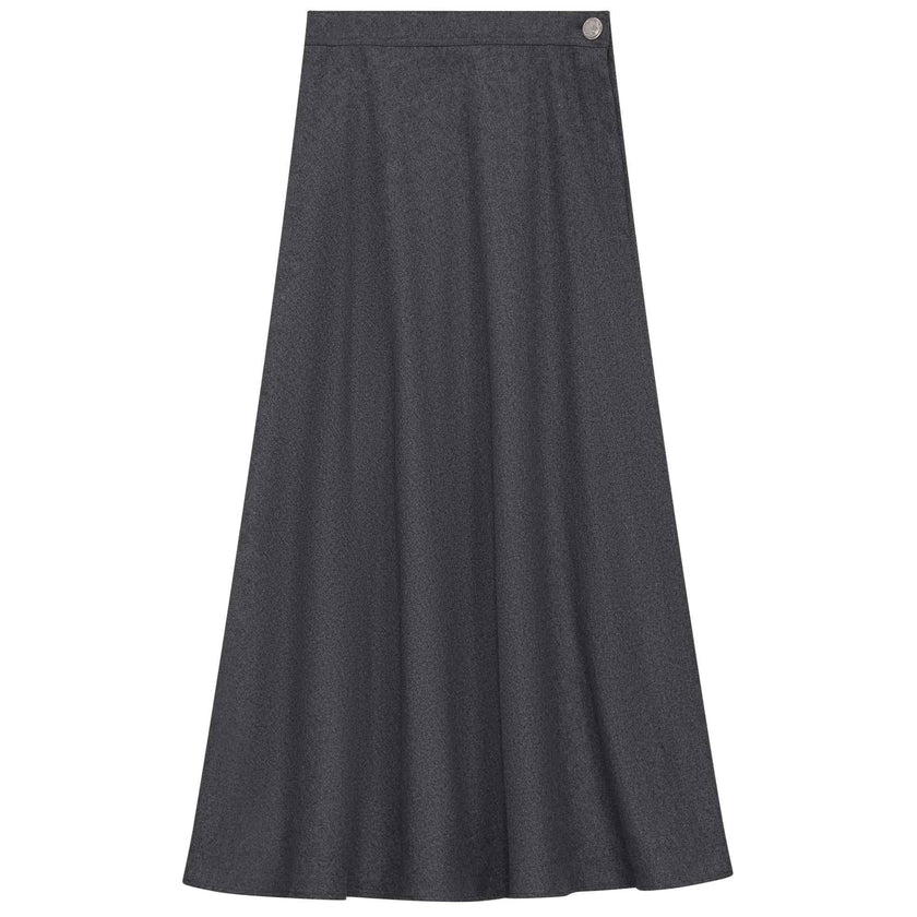 Side Button Paneled Skirt