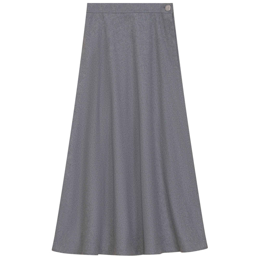 Side Button Paneled Skirt
