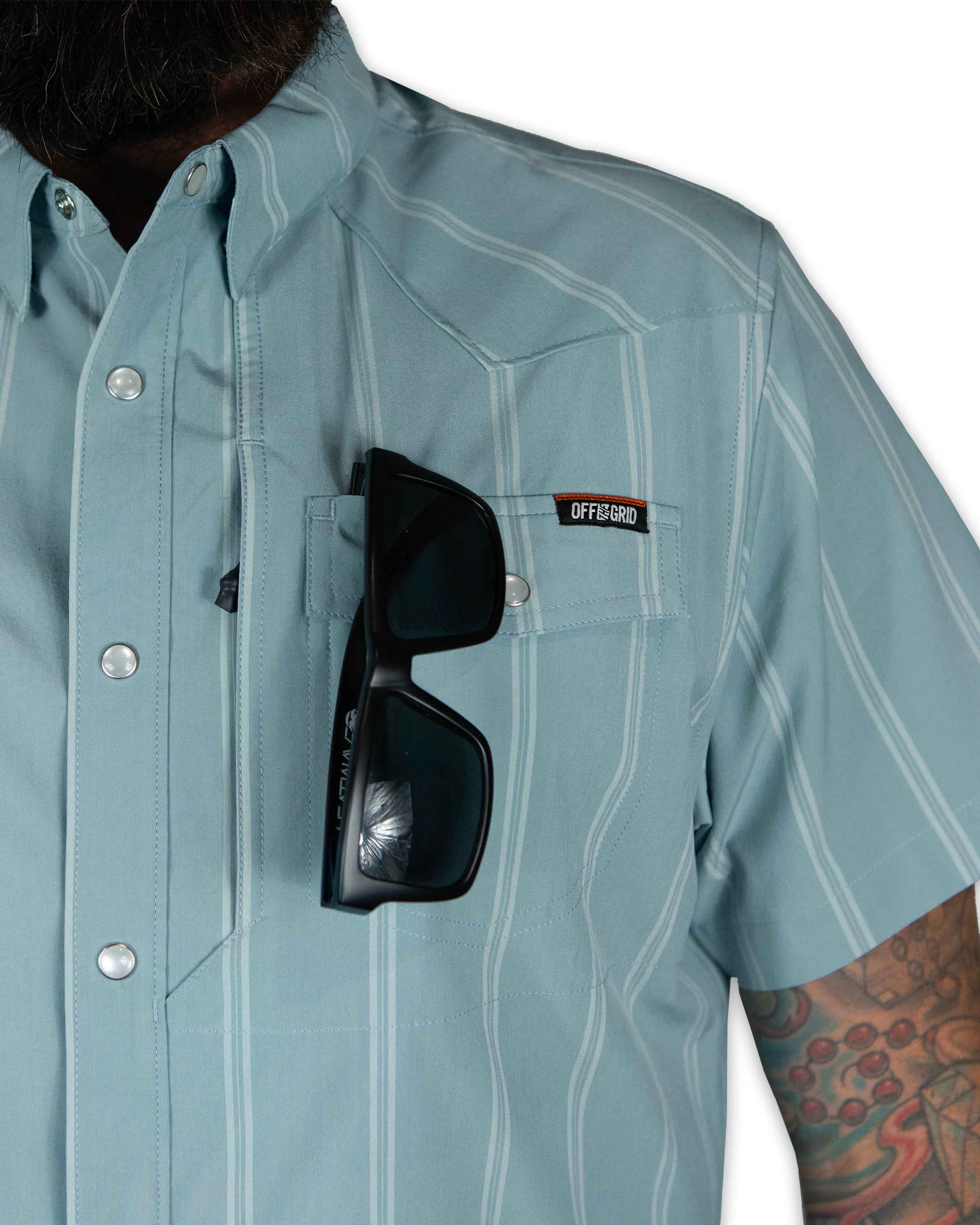 Daryll SS Shirt - Mid Blue
