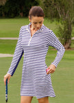 Navy Stripe 1/4 Zip Sport Dress