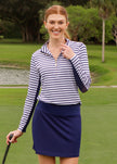 Navy Stripe 1/4 Zip Sport Top
