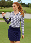 Navy Stripe 1/4 Zip Sport Top