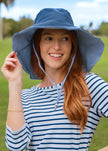 Navy Reversible Wide Brim Sun Hat