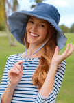Navy Reversible Wide Brim Sun Hat