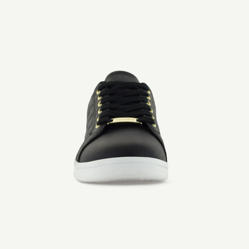 VOLTAIRE: QUILTED COURT SHOE - BLACK