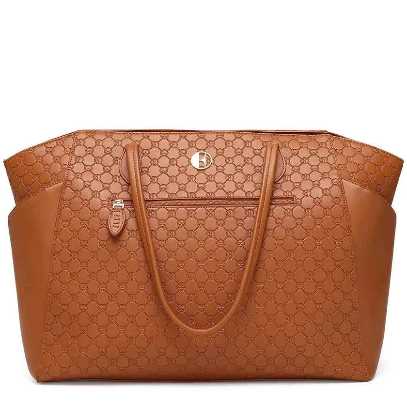 Compass 32L Vegan Leather Monogram Weekender Tote Bag