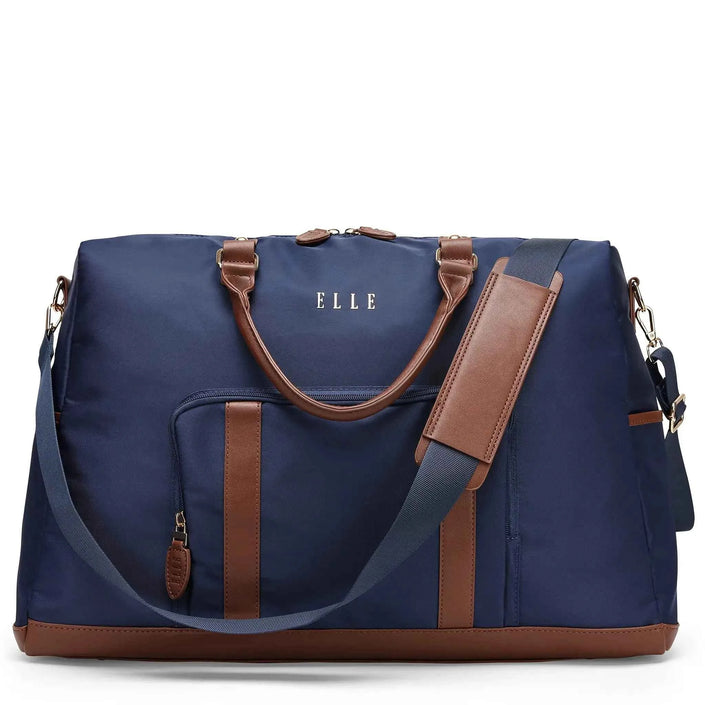Luxe Journey 30L Twill and Vegan Leather Weekender Duffel Bag