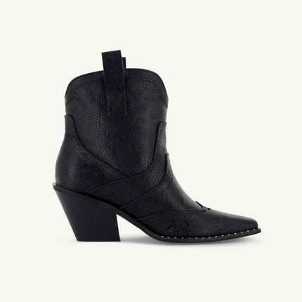 ISABEL: WESTERN BOOTIE - BLACK SNAKE