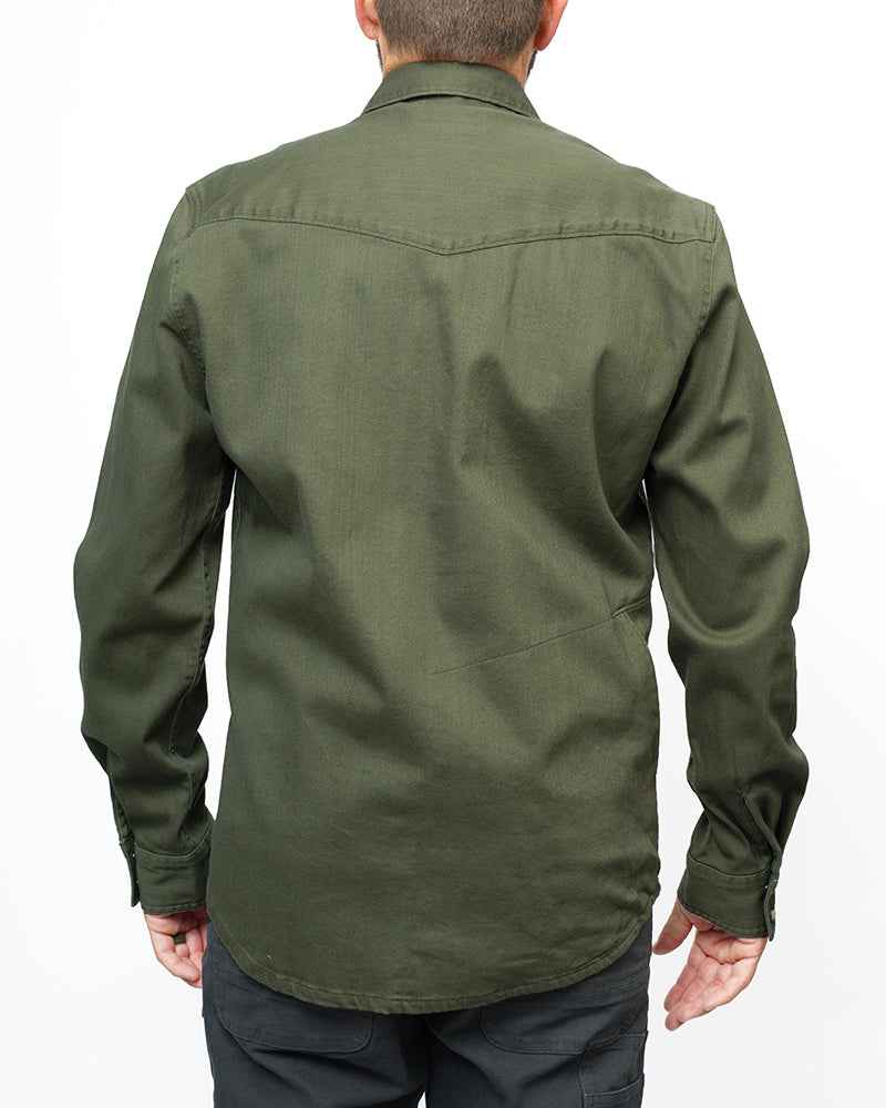 Earl Denim Shirt - Dusty Olive