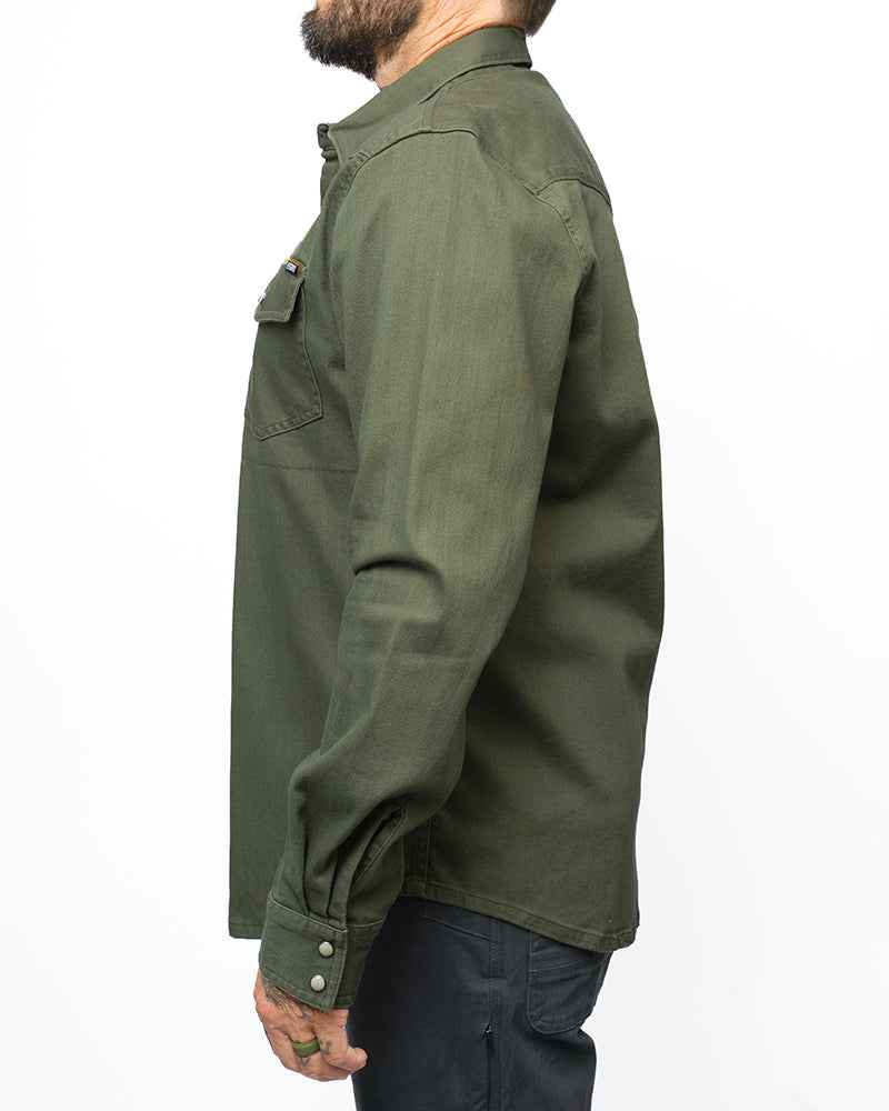 Earl Denim Shirt - Dusty Olive
