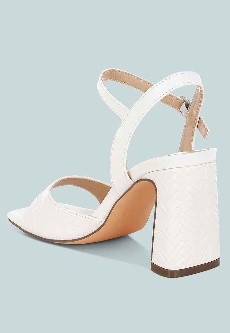 Elana Textured Faux Leather Heels