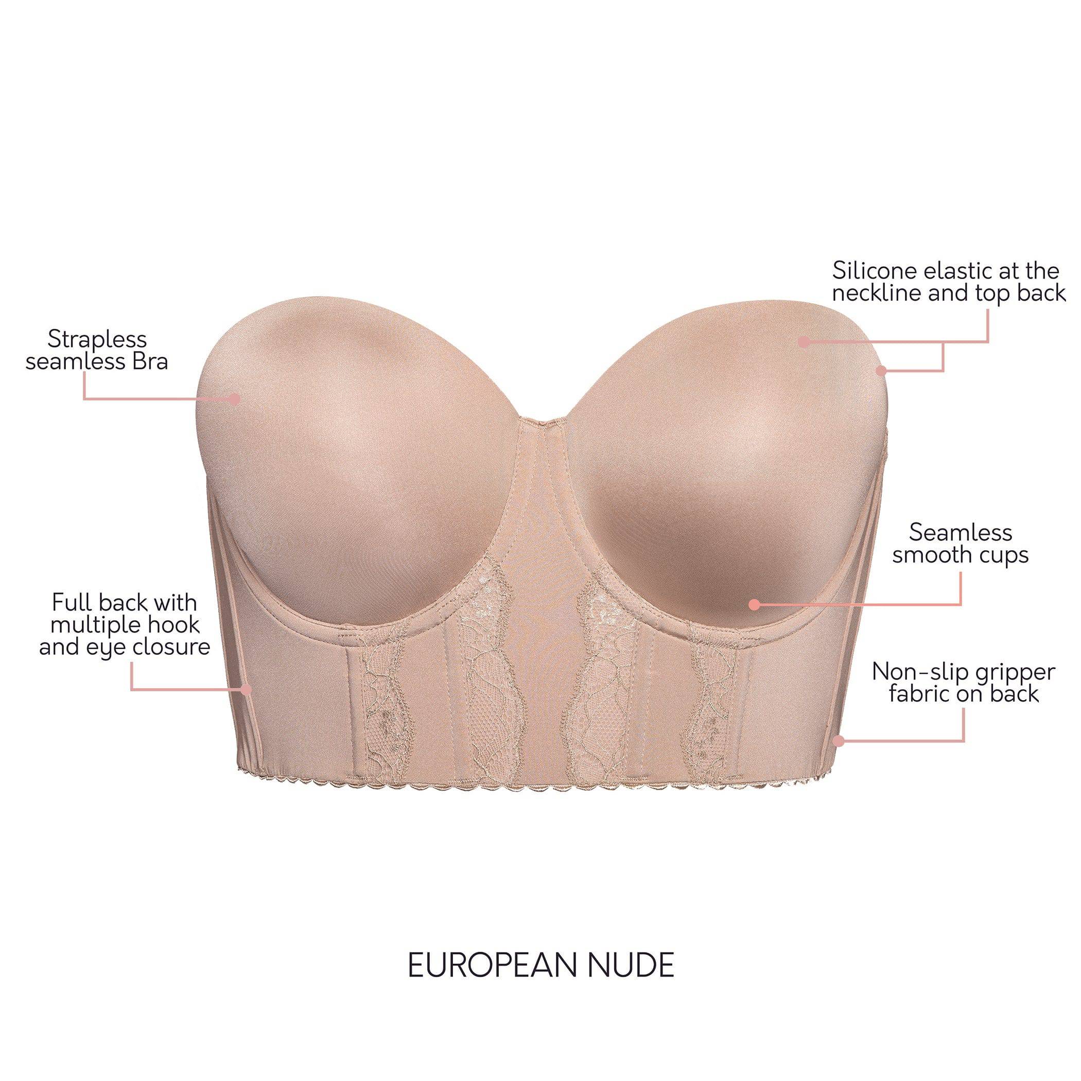 Elissa Full Bust Longline Strapless Bra - European Nude
