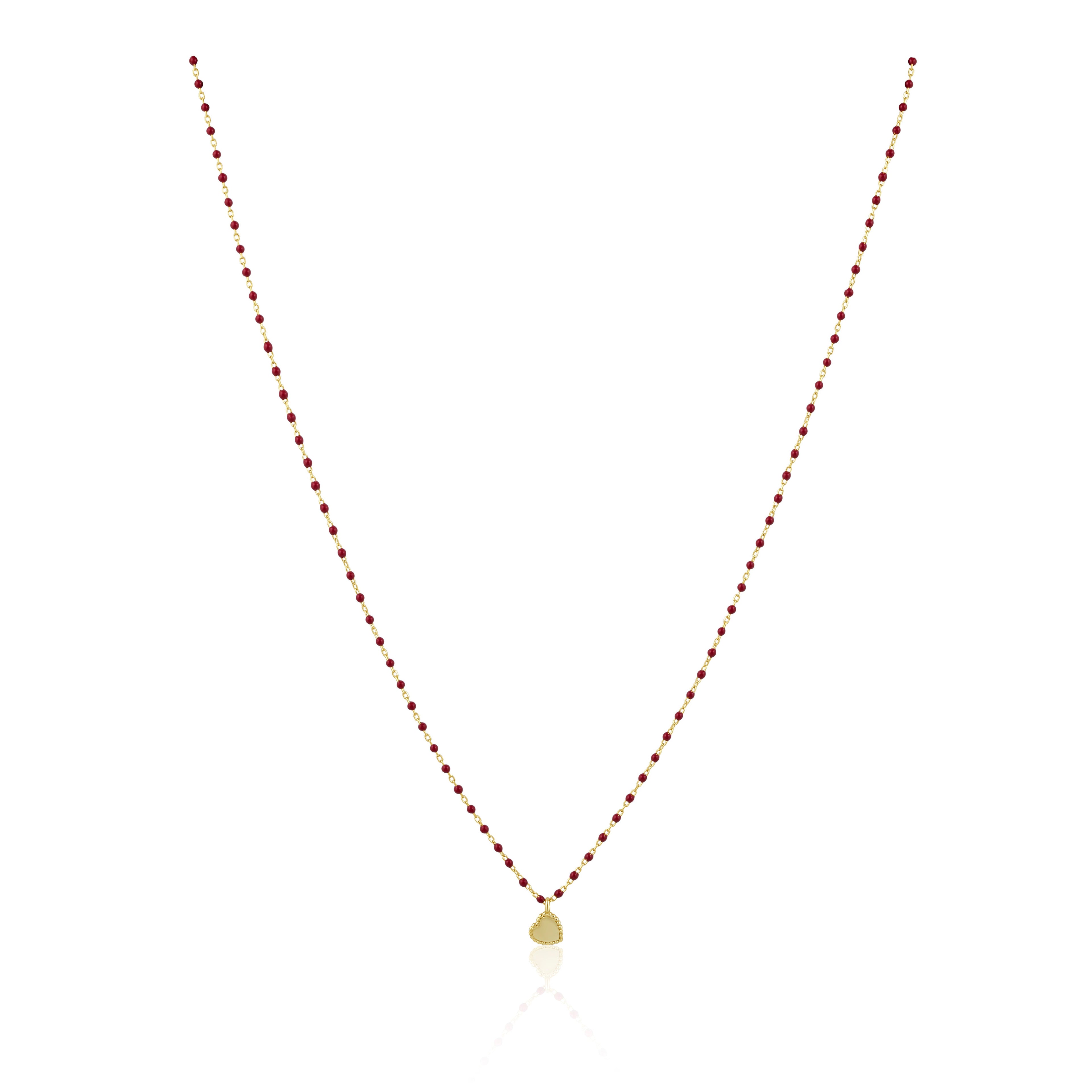 Elsa Mini Heart Necklace Red