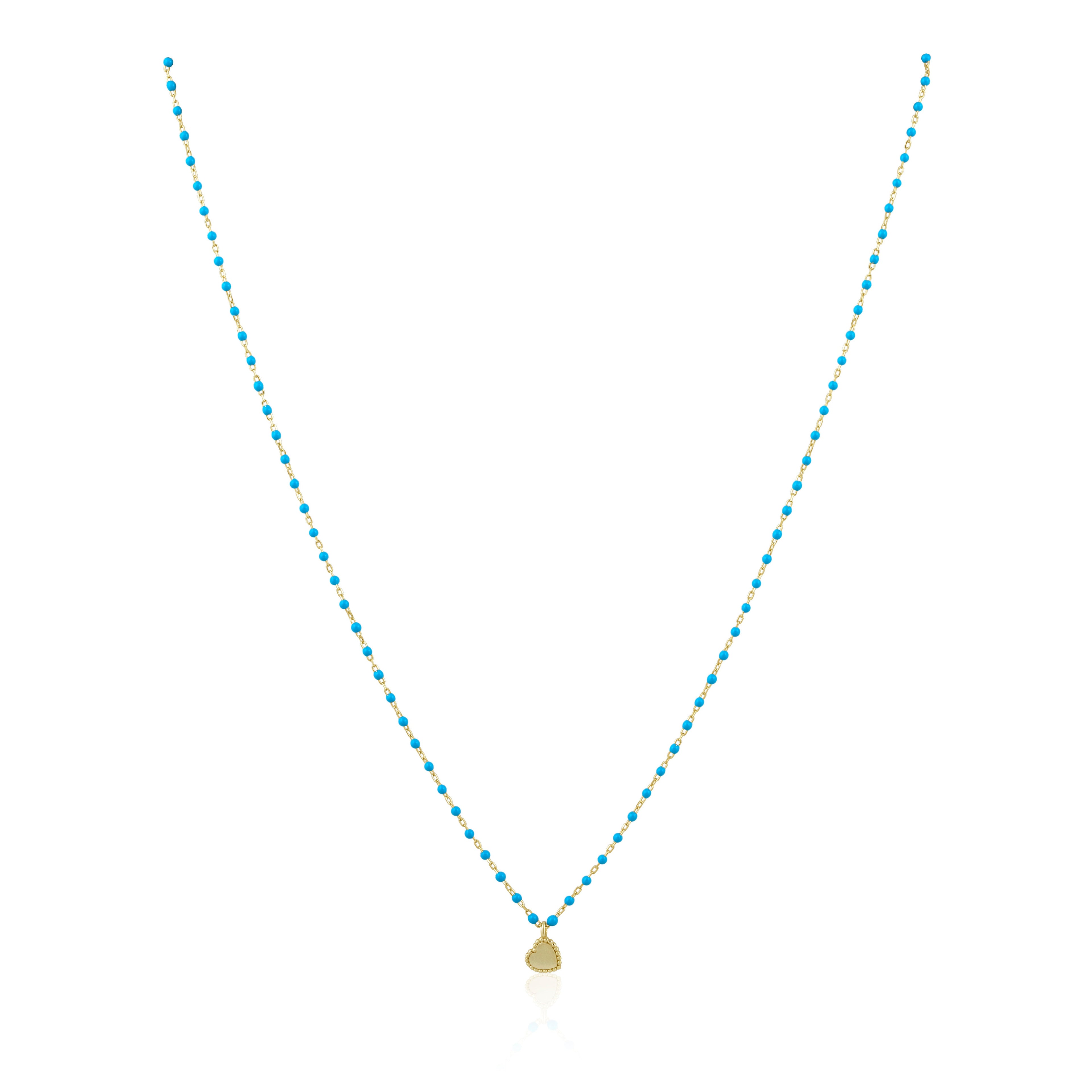 Elsa Mini Heart Necklace Turquoise