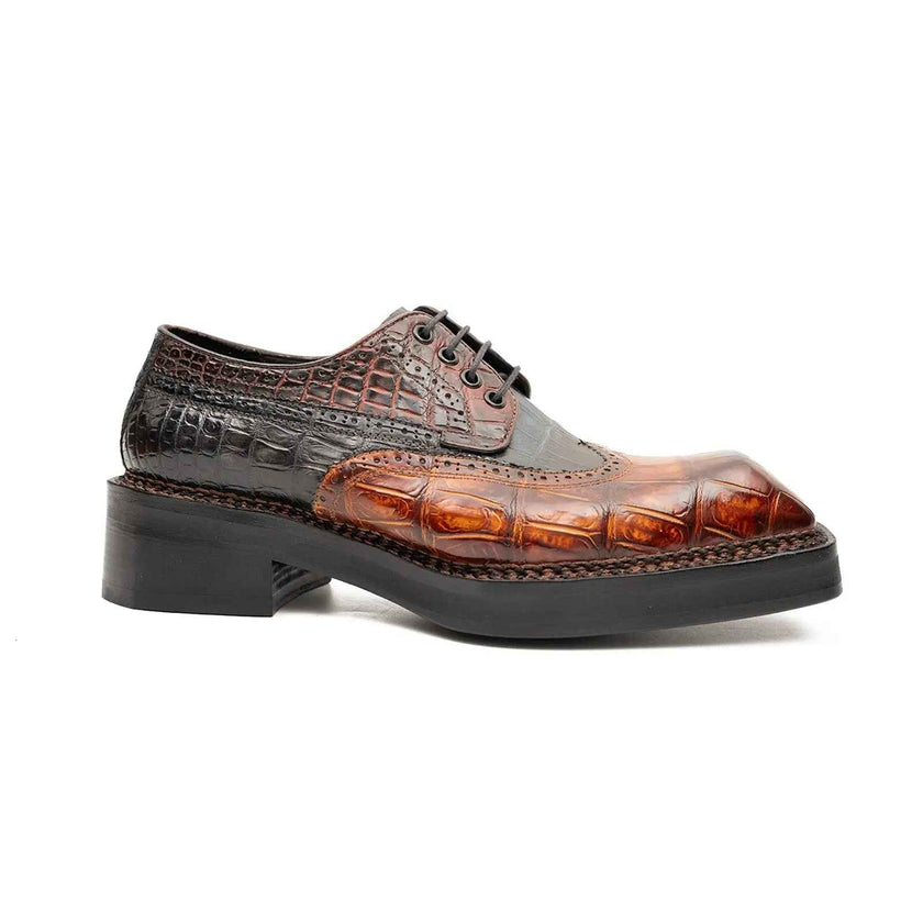 Exotic Crocodile Leather Derby Shoes