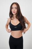 I Live in Luxury Black Sports Bra
