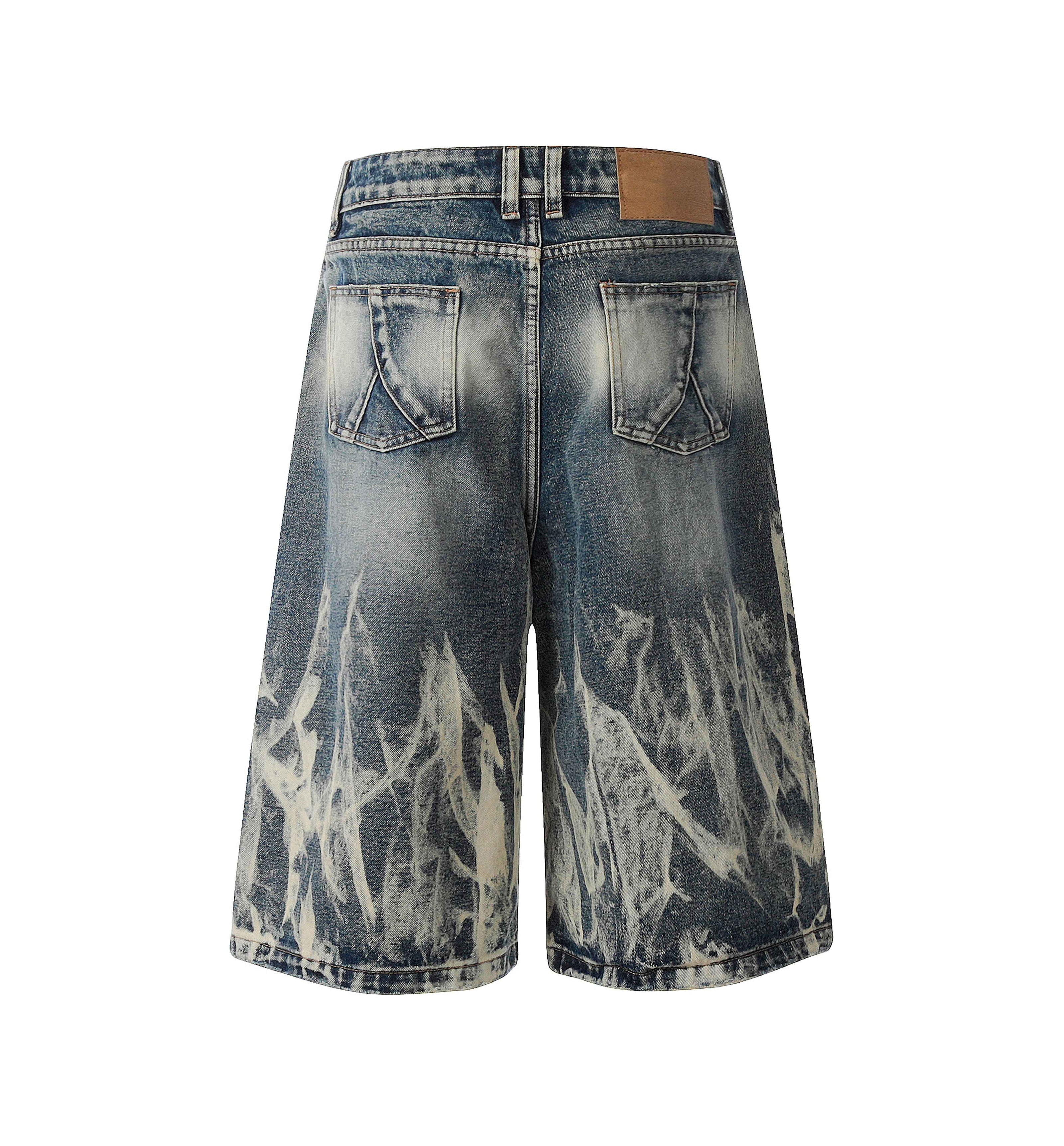 ACID DENIM SHORTS