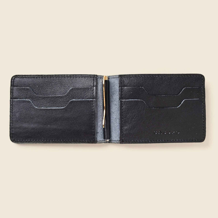 Bifold Money Clip Wallet - Black
