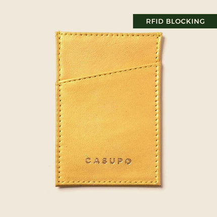 Minimalist Wallet With RFID Protection - Metallic Yellow